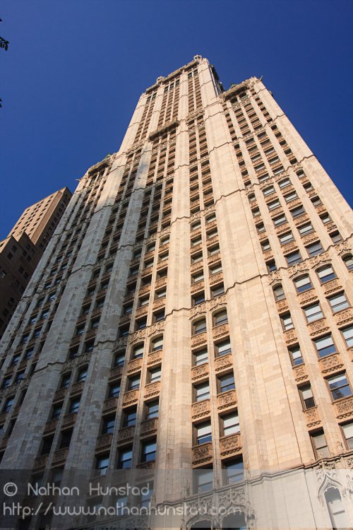 The Woolworth Building in Lower Manhattan, one of teh first true